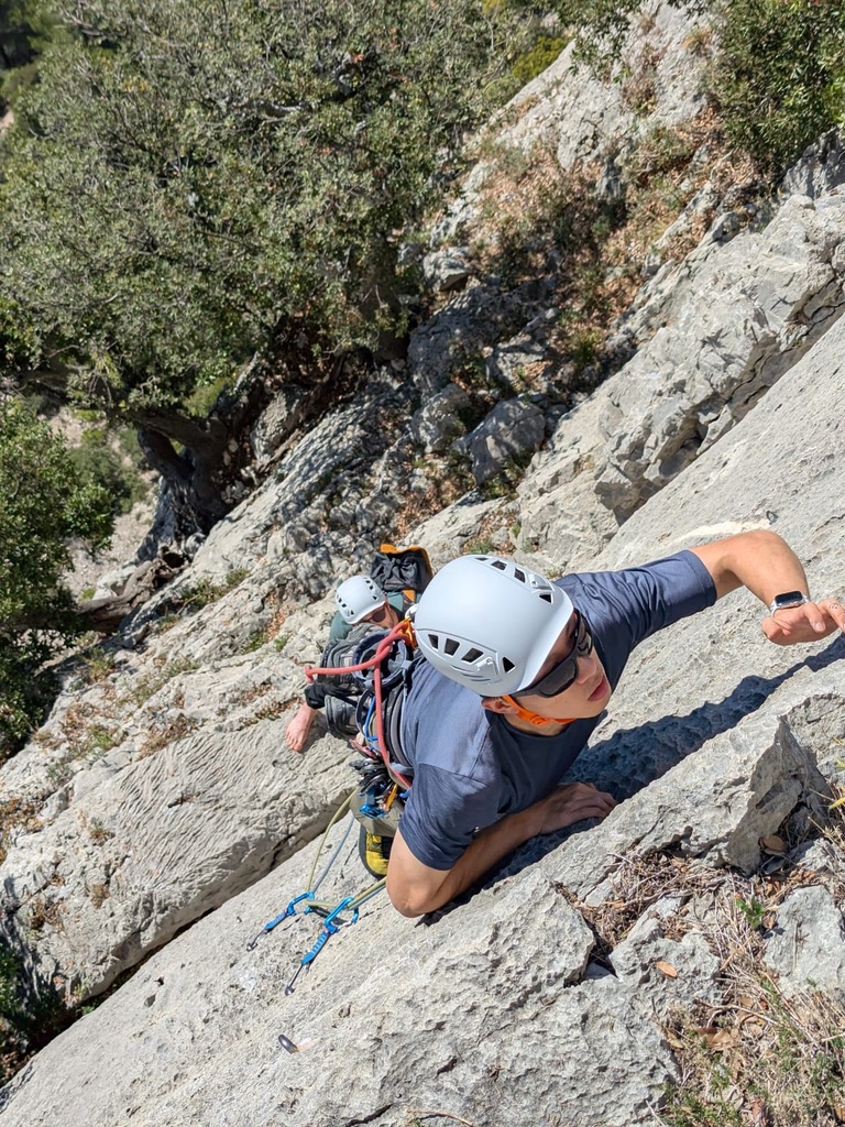 Weicheng He rock climbing outdoors